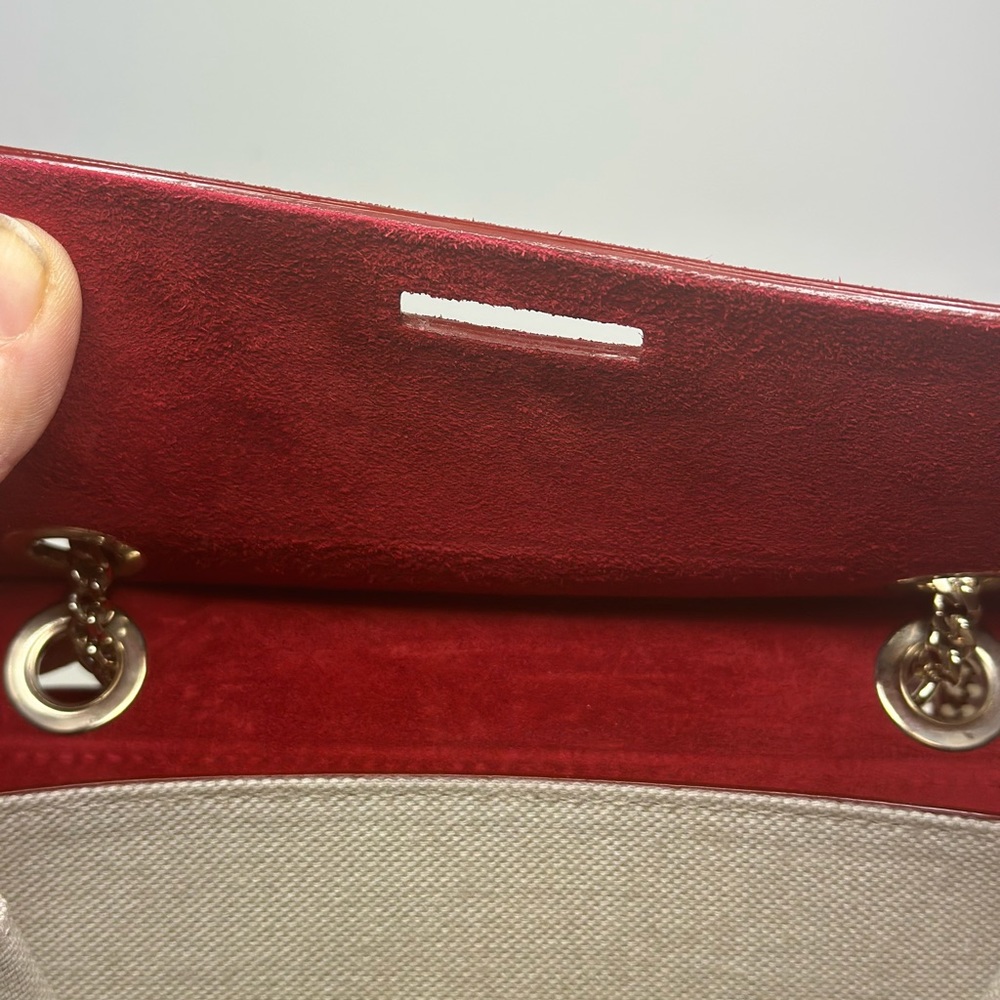 Stunning JIMMY CHOO red suede handbag with light gold hardware. NWT - Picture 4 of 12